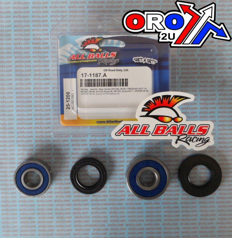 WHEEL BEARING KIT REAR 96-17 SUZ GV700/HON CRF/CRM/XLR/XR, ALLBALLS 25-1206 DIRT