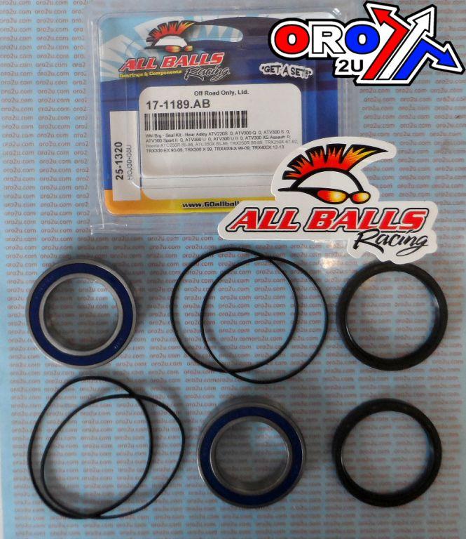 WHEEL BEARING KIT REAR 85-14 HON/ADLEY 220-400, ALLBALLS 25-1320 ATV