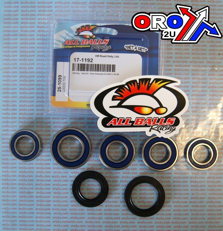 WHEEL BEARING KIT REAR 93-96 KAW KLX650, ALLBALLS 25-1099 DIRT