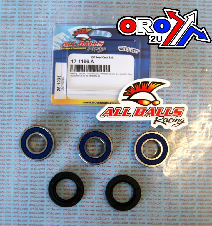 WHEEL BEARING KIT FRONT & REAR 92-22 KAW VN900/SUZ RM125/250, ALLBALLS 25-1233 ROAD/DIRT