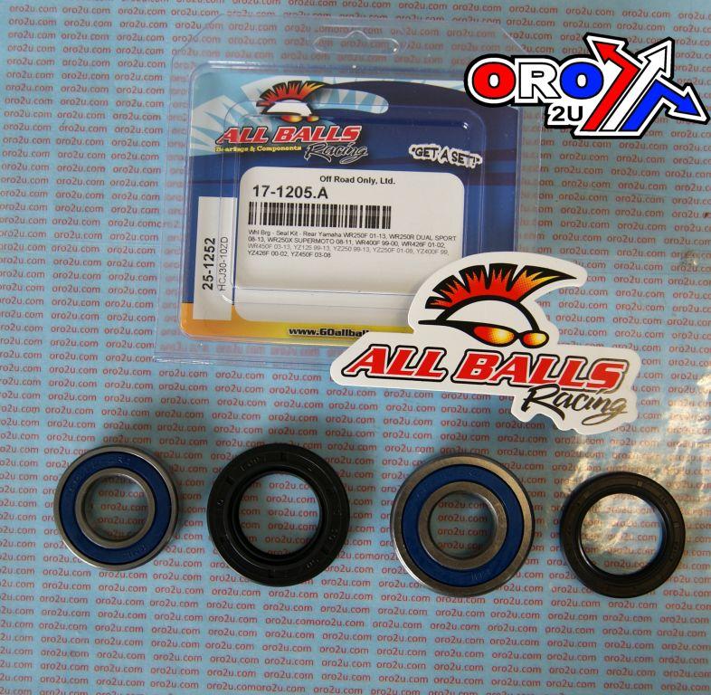 WHEEL BEARING KIT REAR 99-22 YAM WR/YZ 250-450, ALLBALLS 25-1252 DIRT