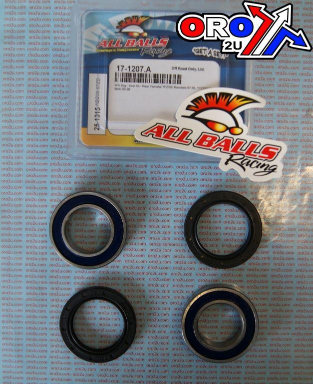 WHEEL BEARING KIT REAR 85-88 ETON XL50/YAM YFZ350/YTZ250, ALLBALLS 25-1315 DIRT