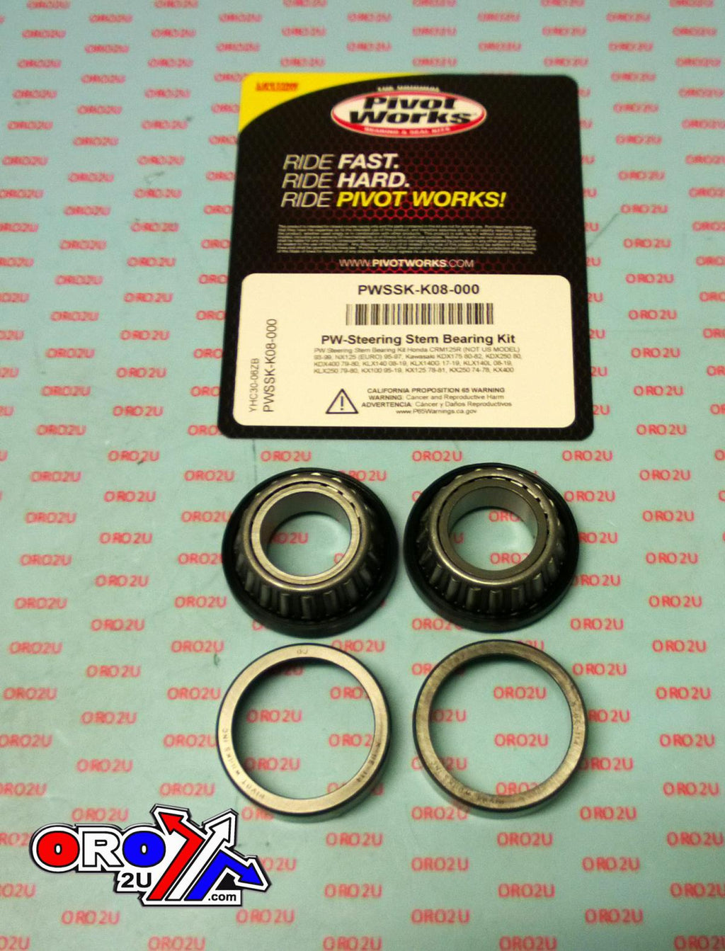 STEERING BEARING & SEAL KIT., PIVOT WORKS PWSSK-K08-000, CRM125R (NOT US MODEL) 93-99, NX125 (EURO) 95-97, Kawasaki KDX175 80-82, KDX250 80, KDX400 79-80, KL