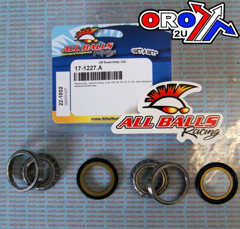 STEERING BEARING KIT ATC, ALLBALLS 22-1002 HONDA, MR175 Elsinore 76-77, MT125 Elsinore 74-76, MT50S (EURO) 93-96, NSR125R (EURO) 93