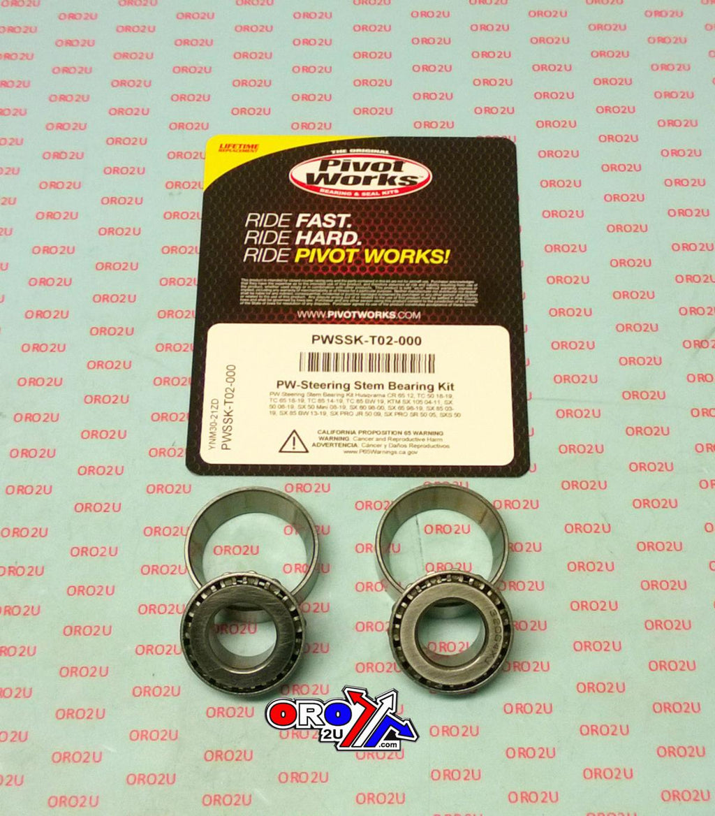 STEERING BEARING KIT HUSQ KTM, PIVOT WORKS PWSSK-T02-000, Husqvarna CR 65 12, EE 5 20, TC 50 18-20, TC 65 18-20, TC 85 14-20, TC 85 BW 19-20, KTM SX 105 04-11