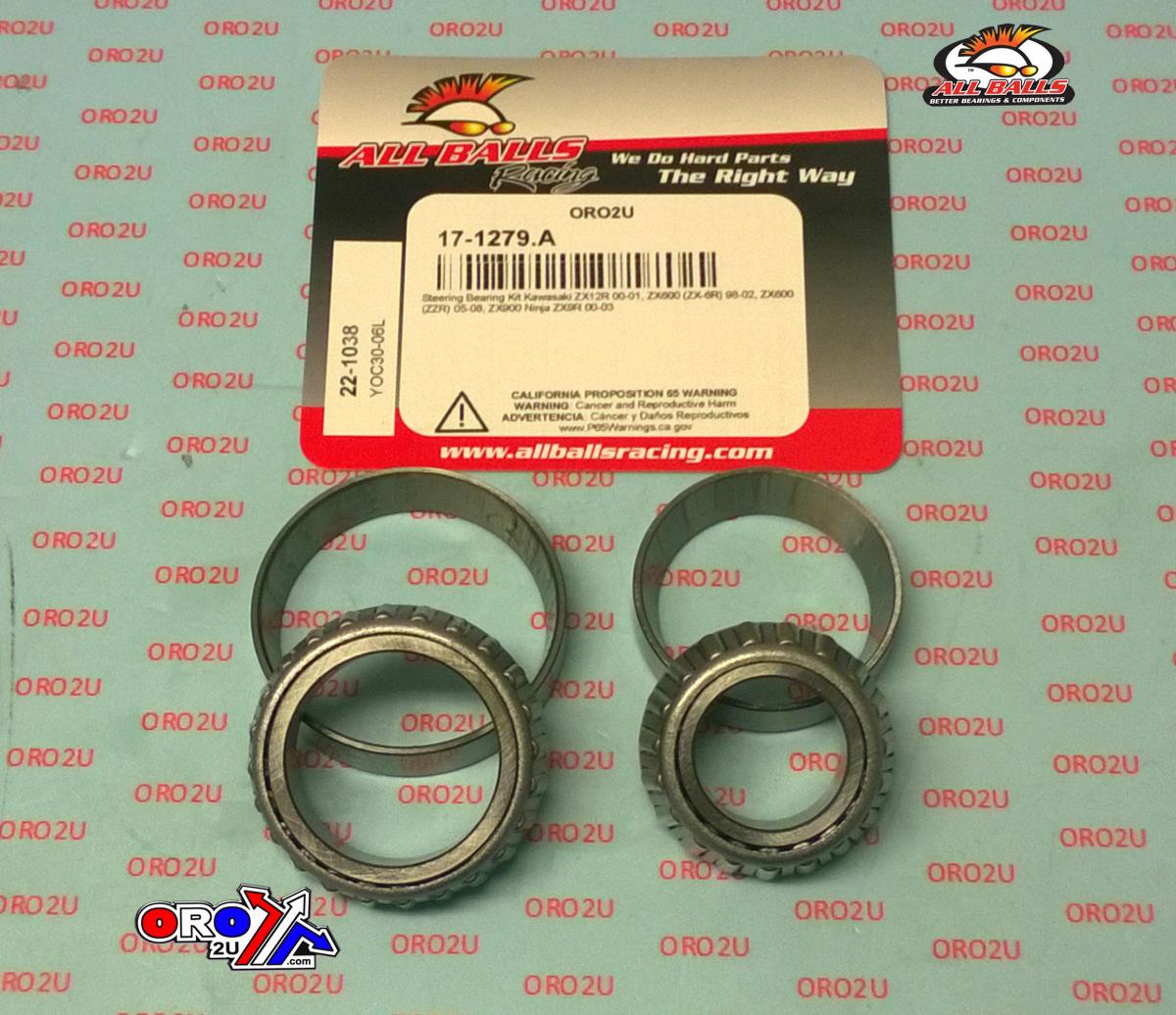 STEERING BEARING KIT ALLBALLS, ALLBALLS 22-1038 KAWASAKI