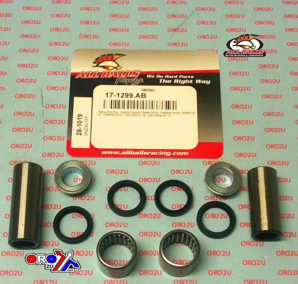 SWINGARM BEARING KIT ALLBALLS, ALLBALLS 28-1019 HONDA CR80/85 00-02 CRF150 07-22