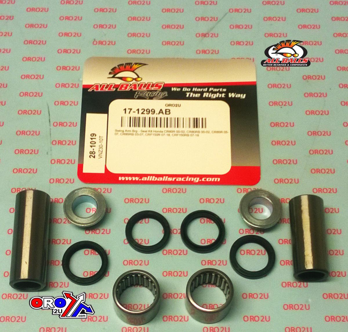 SWINGARM BEARING KIT ALLBALLS, ALLBALLS 28-1019 HONDA CR80/85 00-02 CRF150 07-22