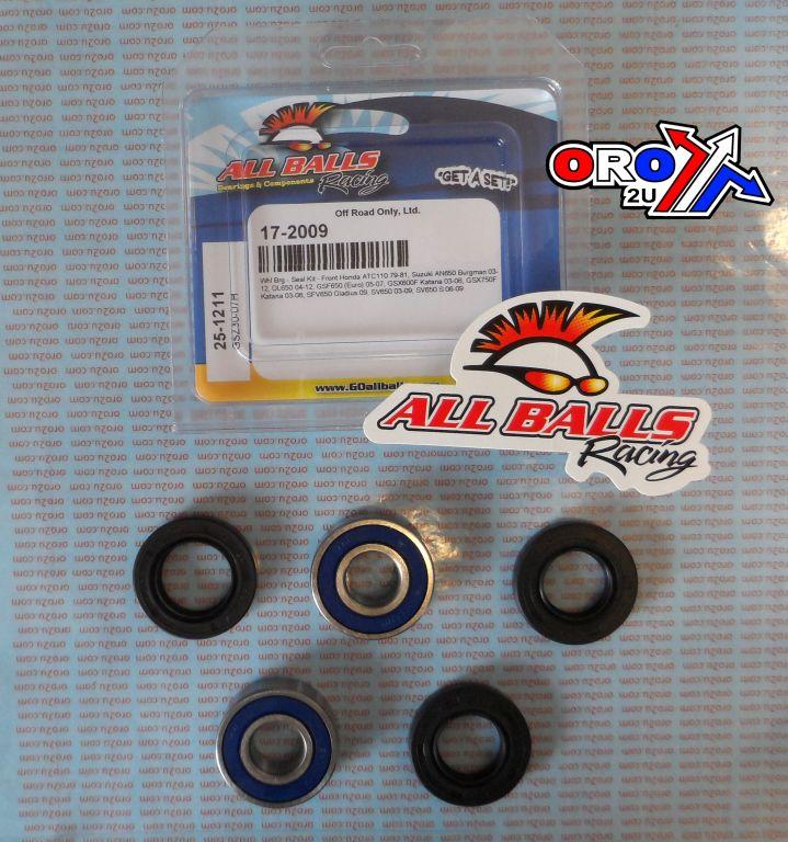 WHEEL BEARING KIT FRONT 79-21 HON ATC110/SUZ 650/750, ALLBALLS 25-1211 ROAD