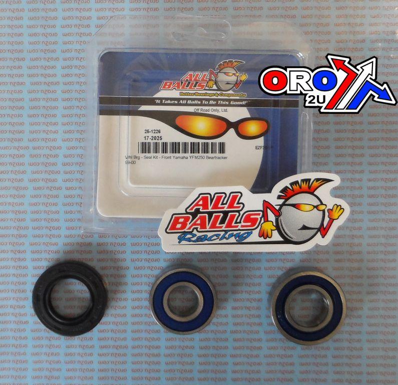 WHEEL BEARING KIT FRONT 99-00 YAM YFM250 BEARTRACKER, ALLBALLS 25-1226 ATV