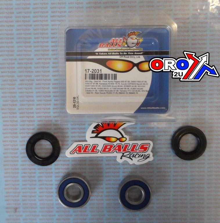 WHEEL BEARING KIT FRONT & REAR 76-19 APR/BETA/BMW/KAW/MOTO/SUZ/YAM, ALLBALLS 25-1210 ROAD/DIRT