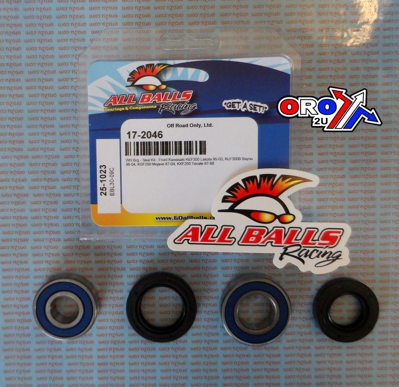 WHEEL BEARING KIT FRONT 87-05 KAW KEF/KLF/KFX 250/300, ALLBALLS 25-1023 ATV