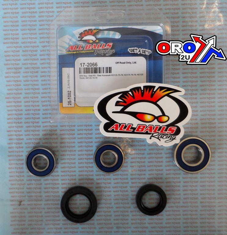 WHEEL BEARING KIT REAR 74-12 KAW KD/KE/KX/YAM YZF 125/175, ALLBALLS 25-1082 DIRT/ROAD