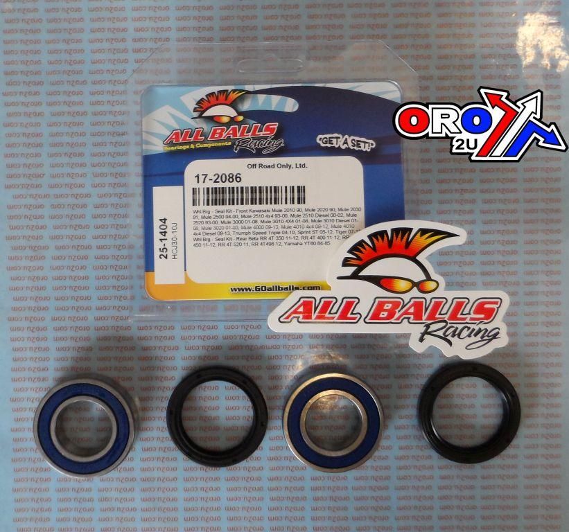 WHEEL BEARING KIT FRONT & REAR 84-22 DUC/KAW/TRI/BETA/YAM, ALLBALLS 25-1404 ROAD/ATV/DIRT