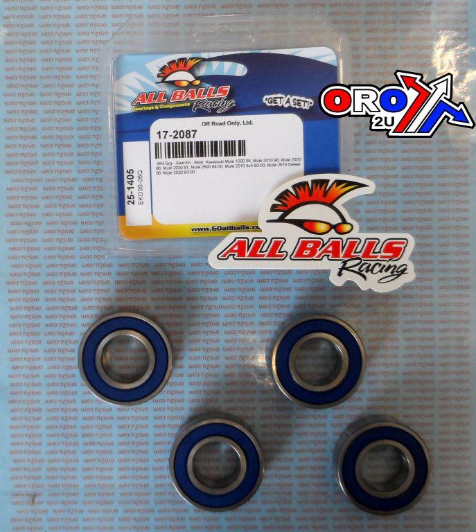 WHEEL BEARING & SEAL KIT REAR 88-21 HARLEY/KAW MULE, ALLBALLS 25-1405 ROAD/ATV