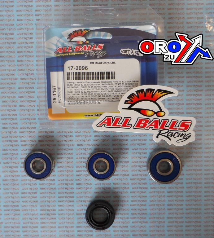 WHEEL BEARING KIT FRONT & REAR 68-20 KAW/SUZ/HON, ALLBALLS 25-1167 ROAD/DIRT