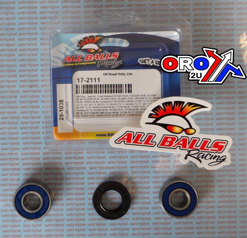 WHEEL BEARING KIT FRONT 70-22 HON/YAM 125-500, ALLBALLS 25-1038 DIRT/ROAD