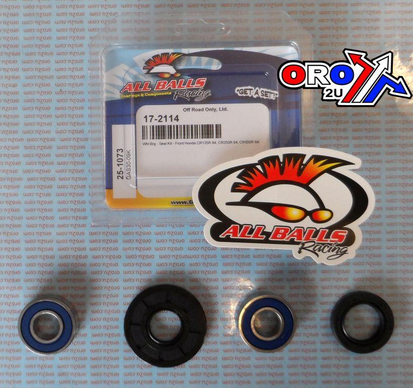WHEEL BEARING KIT FRONT 1984 HON CR 125-500, ALLBALLS 25-1073 DIRT