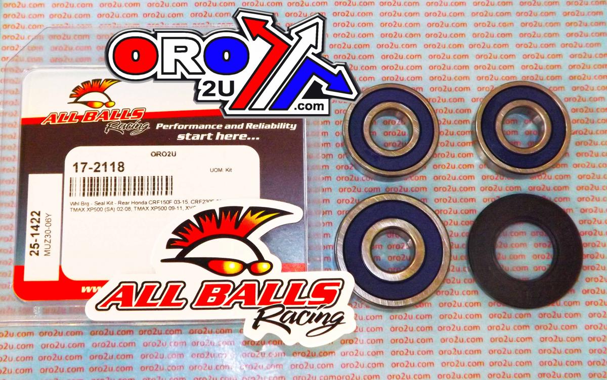 WHEEL BEARING KIT REAR 02-19 HON/YAM CRF/TMAX/XVS, ALLBALLS 25-1422 DIRT/ROAD