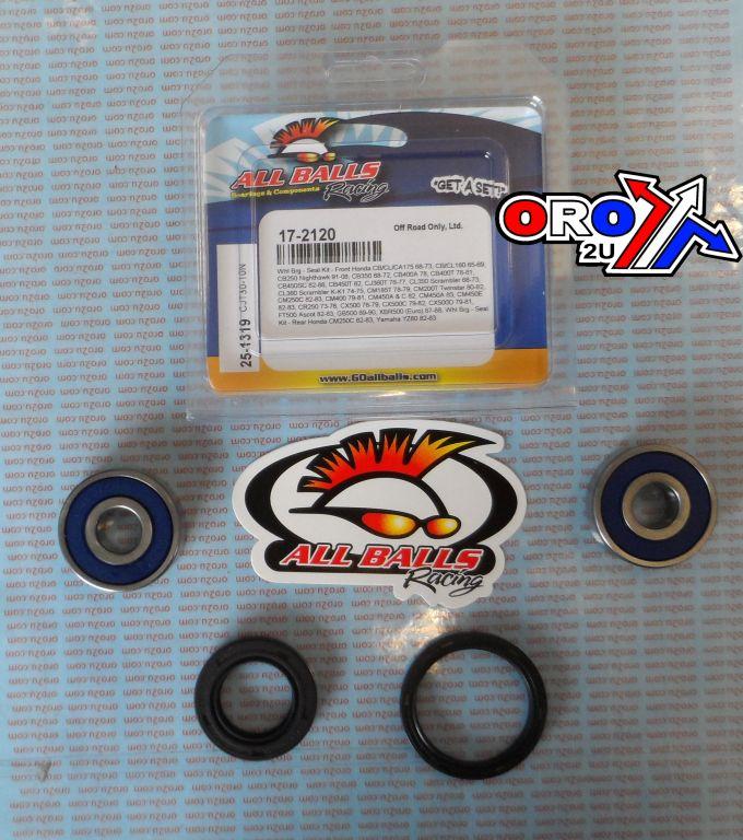 WHEEL BEARING KIT FRONT & REAR 65-08 HON/YAM 80-500, ALLBALLS 25-1319 ROAD