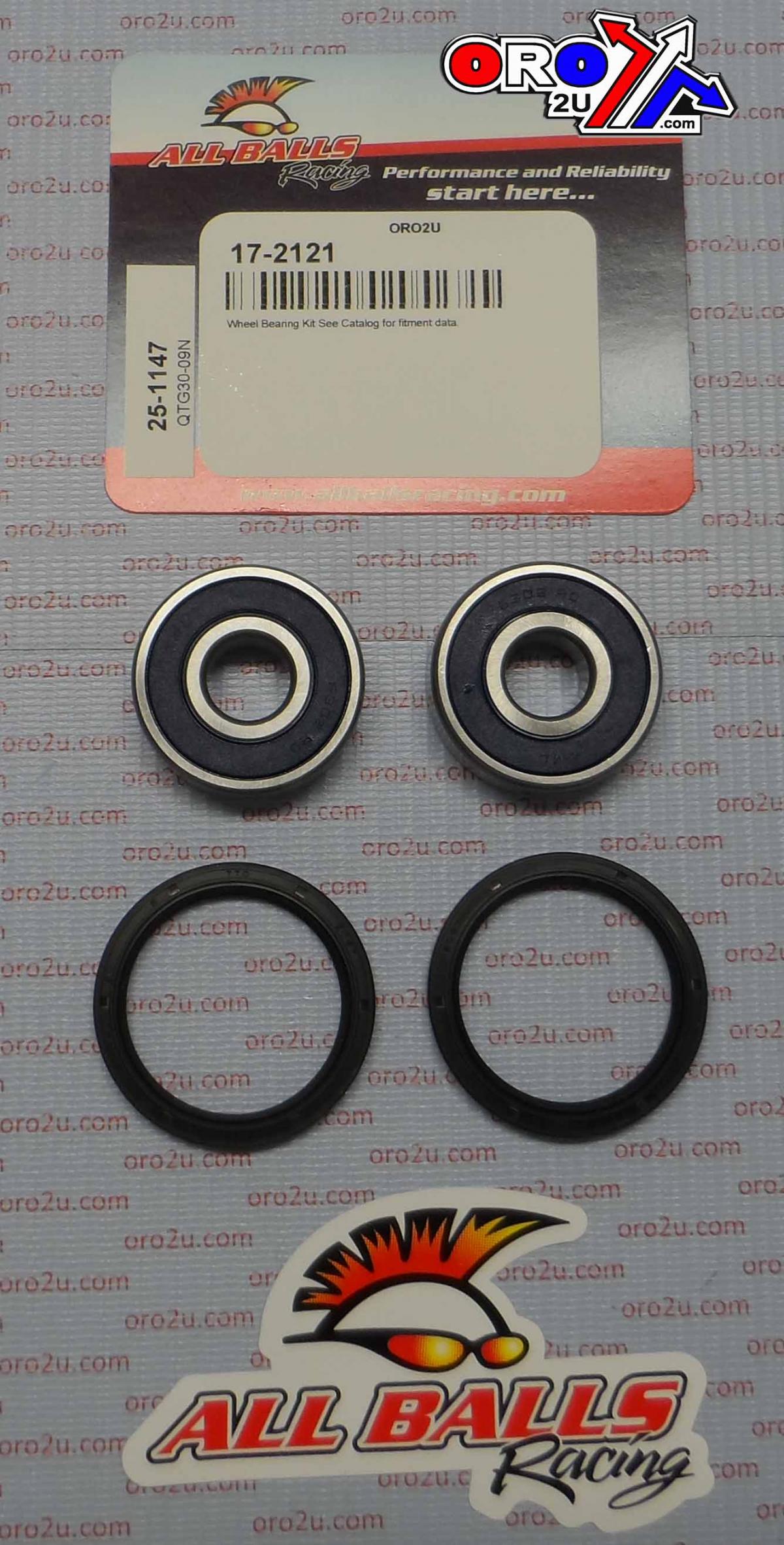 WHEEL BEARING KIT FRONT & REAR 65-10 HON/KAW/SUZ/HUSKY, ALLBALLS 25-1147 DIRT/ROAD