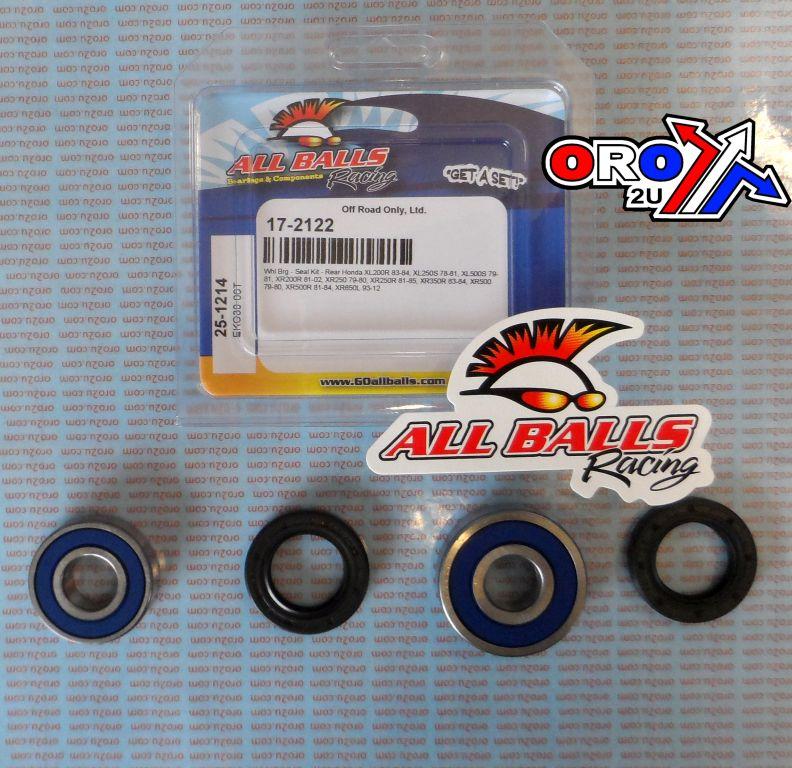 WHEEL BEARING KIT REAR 78-22 HON XL/XR 200-650, ALLBALLS 25-1214 DIRT