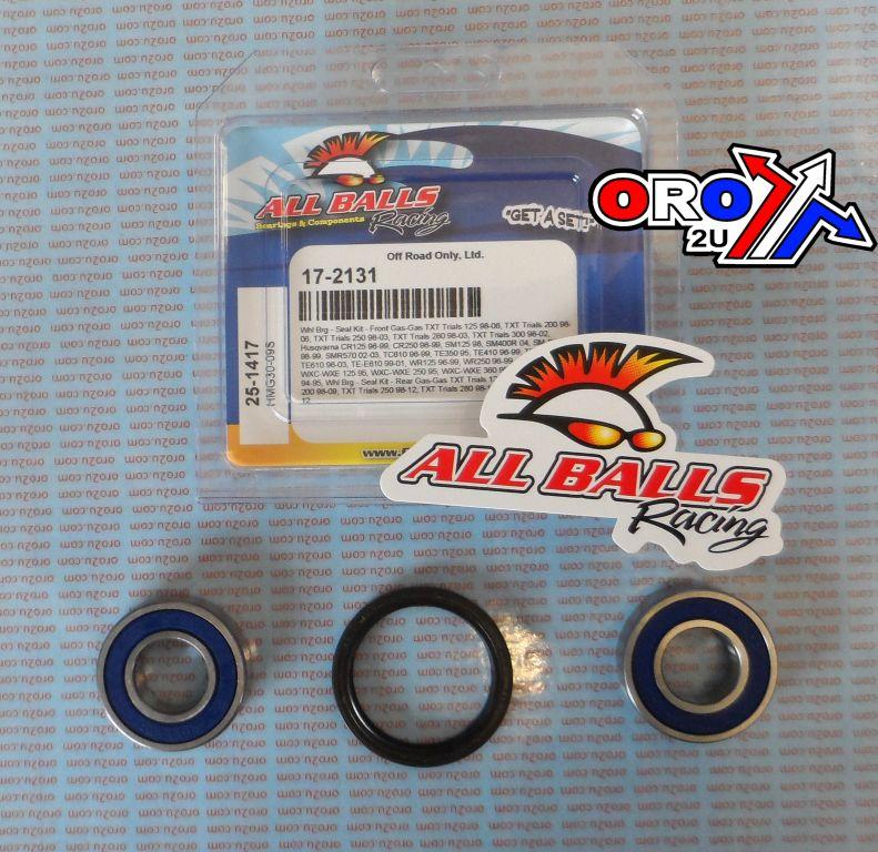 WHEEL BEARING KIT FRONT & REAR 94-22 GASGAS/HUSKY, ALLBALLS 25-1417 DIRT