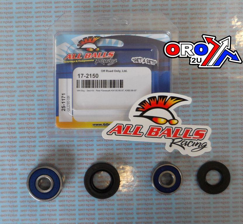 WHEEL BEARING KIT FRONT & REAR 88-12 YAM/KAW YZF/KX, ALLBALLS 25-1171 DIRT
