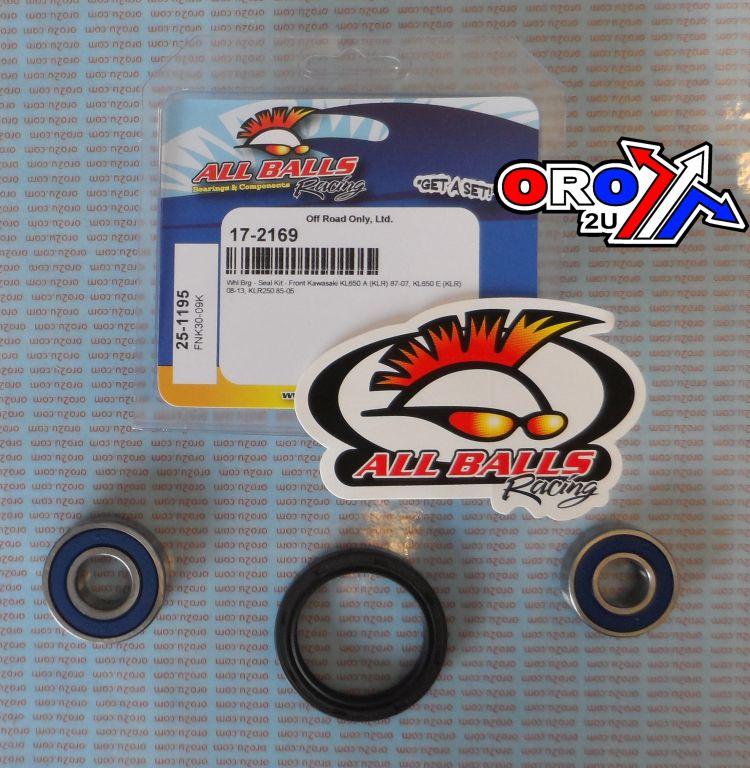 WHEEL BEARING KIT FRONT 85-18 KAW KL650/KLR250, ALLBALLS 25-1195 ROAD