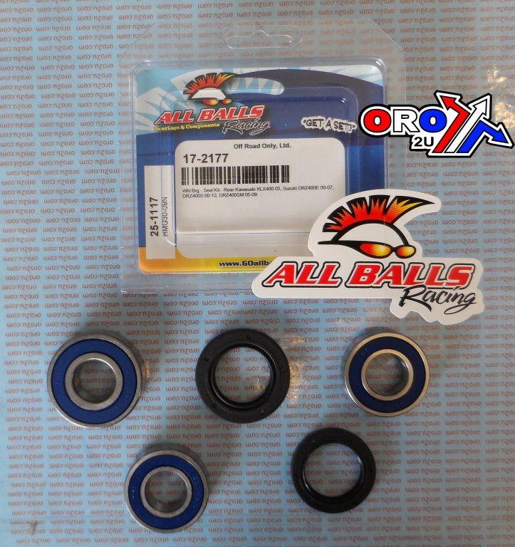 WHEEL BEARING KIT REAR 00-22 KAW KLX400/SUZ DRZ400, ALLBALLS 25-1117 DIRT/ROAD