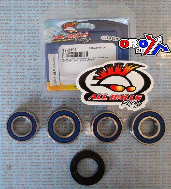WHEEL BEARING KIT REAR 06-08 HUSA/1992 KTM 450-650, ALLBALLS 25-1106 DIRT