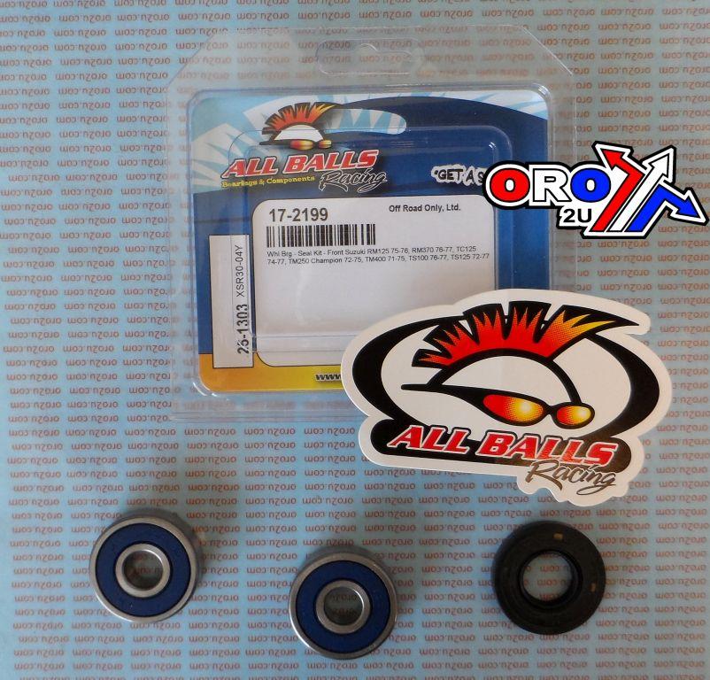 WHEEL BEARING KIT FRONT 71-77 SUZ RM/TC/TM/TS 125-400, ALLBALLS 25-1303 DIRT/ROAD