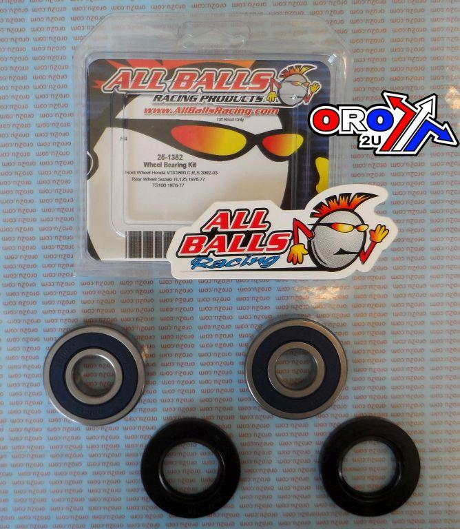 WHEEL BEARING KIT FRONT & REAR 76-22 HON/KAW/SUZ/INDI/VICT, ALLBALLS 25-1382 ROAD