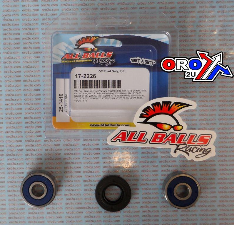 WHEEL BEARING KIT FRONT 72-14 YAM AG/DT/IT/MX/SR/TY/XT/YZ, ALLBALLS 25-1410 DIRT/ROAD