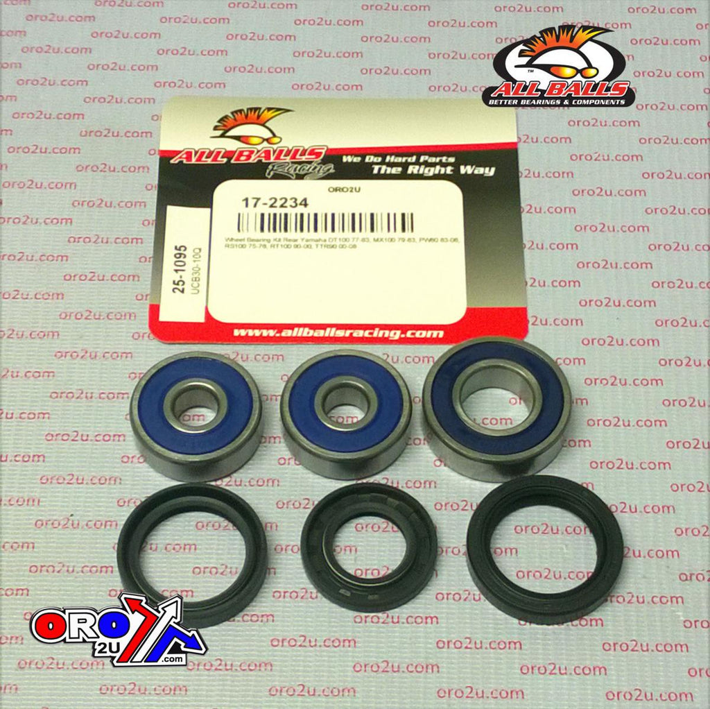 WHEEL BEARING KIT REAR 75-08 YAM DT/MX/PW/RS/RT/TTR 80-100, ALLBALLS 25-1095 ROAD