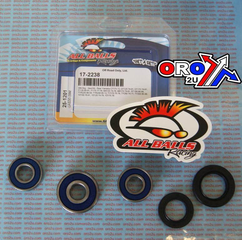 WHEEL BEARING KIT REAR 72-22 YAM CT/DT/IT/MX/RT/TTR/TY/YZ, ALLBALLS 25-1201 DIRT