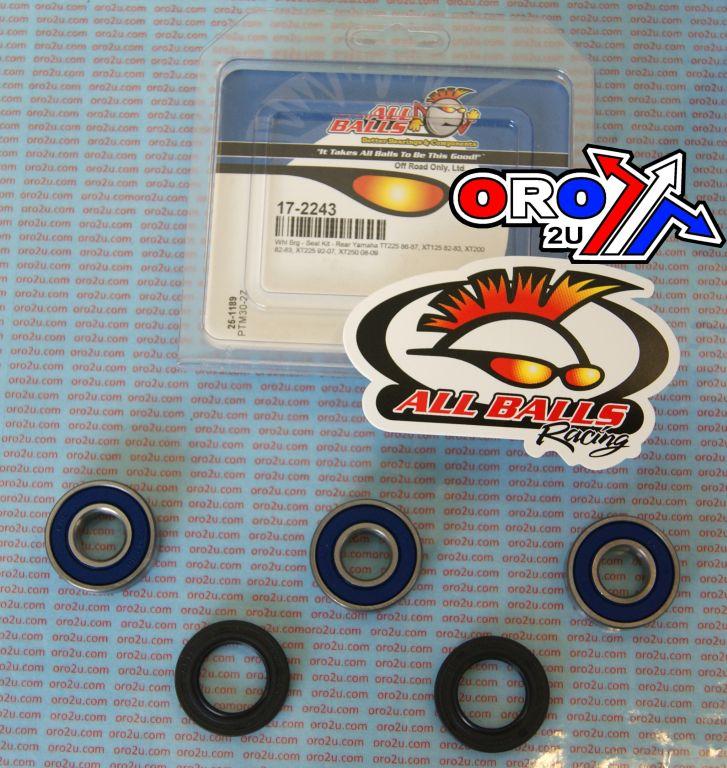 WHEEL BEARING KIT REAR 82-22 YAM TT/XT 125-250, ALLBALLS 25-1189 DIRT