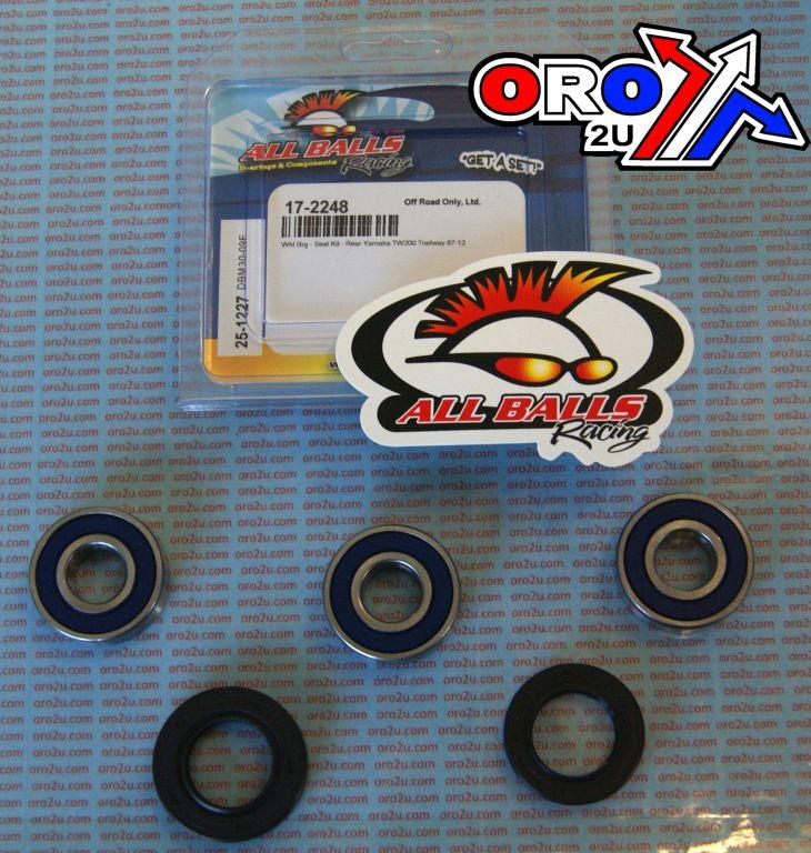 WHEEL BEARING KIT REAR 87-22 YAM TW200 TRAILWAY, ALLBALLS 25-1227 DIRT