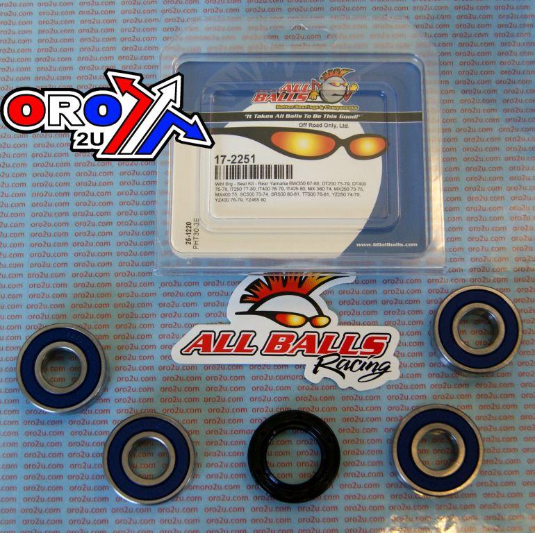 WHEEL BEARING KIT REAR 72-85 YAM DT/IT/MX/SC/SR/TT/YZ, ALLBALLS 25-1220 DIRT/ROAD