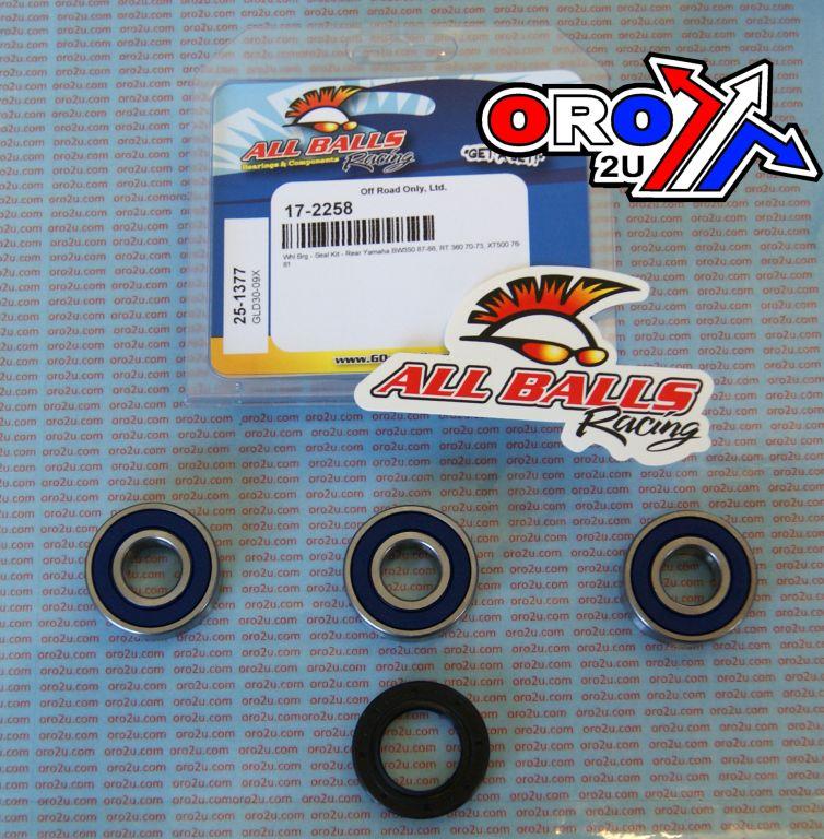 WHEEL BEARING KIT REAR 70-17 YAM BW/DT/RT/SR/XT, ALLBALLS 25-1377 DIRT/ROAD