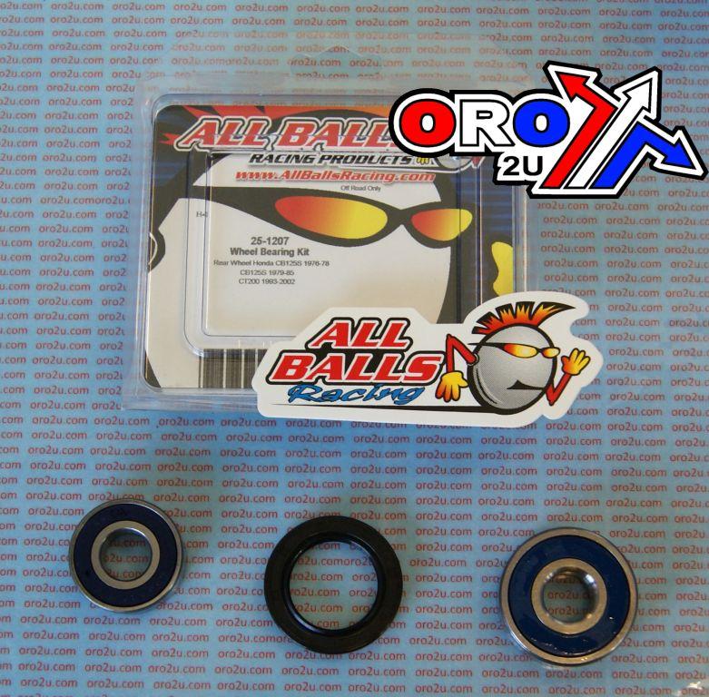 WHEEL BEARING KIT REAR 76-98 HON CB/CG125, ALLBALLS 25-1207 ROAD