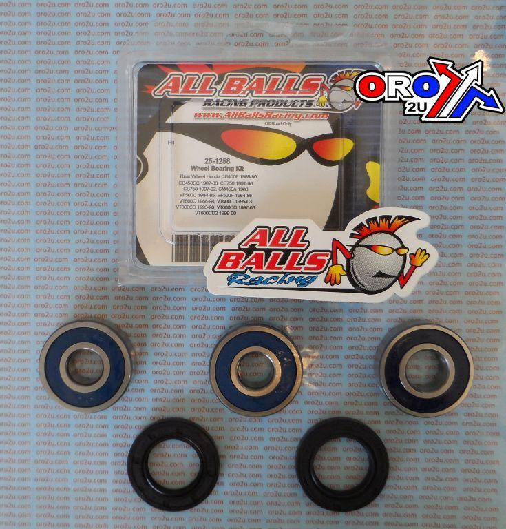 WHEEL BEARING KIT REAR 82-07 HON CB/CBR/CM/VF/VT, ALLBALLS 25-1258 ROAD