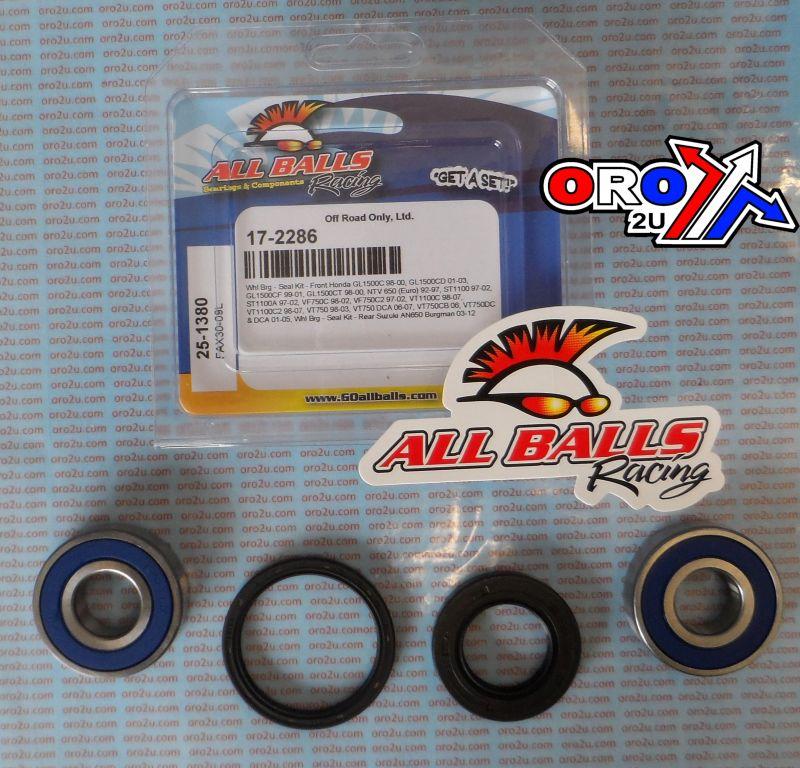 WHEEL BEARING KIT FRONT & REAR 97-17 HON/SUZ, ALLBALLS 25-1380 ROAD