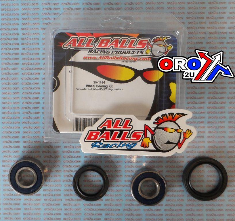 WHEEL BEARING KIT FRONT 87-93 KAW EX500 NINJA, ALLBALLS 25-1454 ROAD
