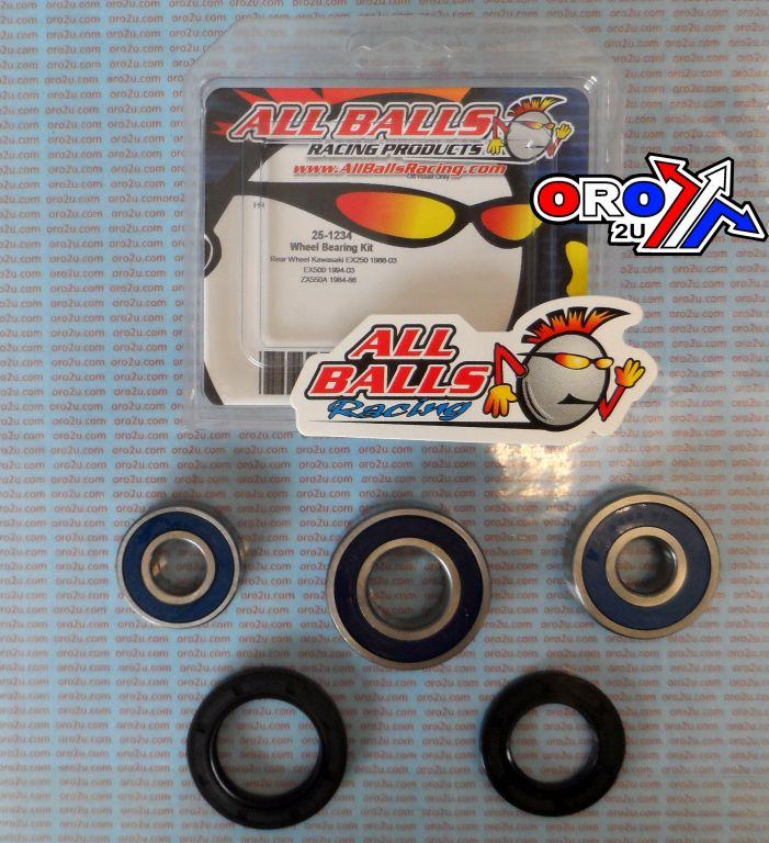 WHEEL BEARING KIT REAR 83-17 KAWASAKI EL/EX/ZX, ALLBALLS 25-1234 ROAD