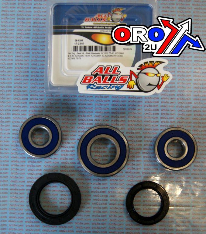 WHEEL BEARING KIT REAR 76-81 KAW KZ750-1000, ALLBALLS 25-1286 ROAD