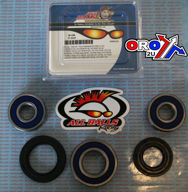 WHEEL BEARING KIT REAR 81-01 KAW KZ/ZR/ZX 1000/1100, ALLBALLS 25-1285 ROAD