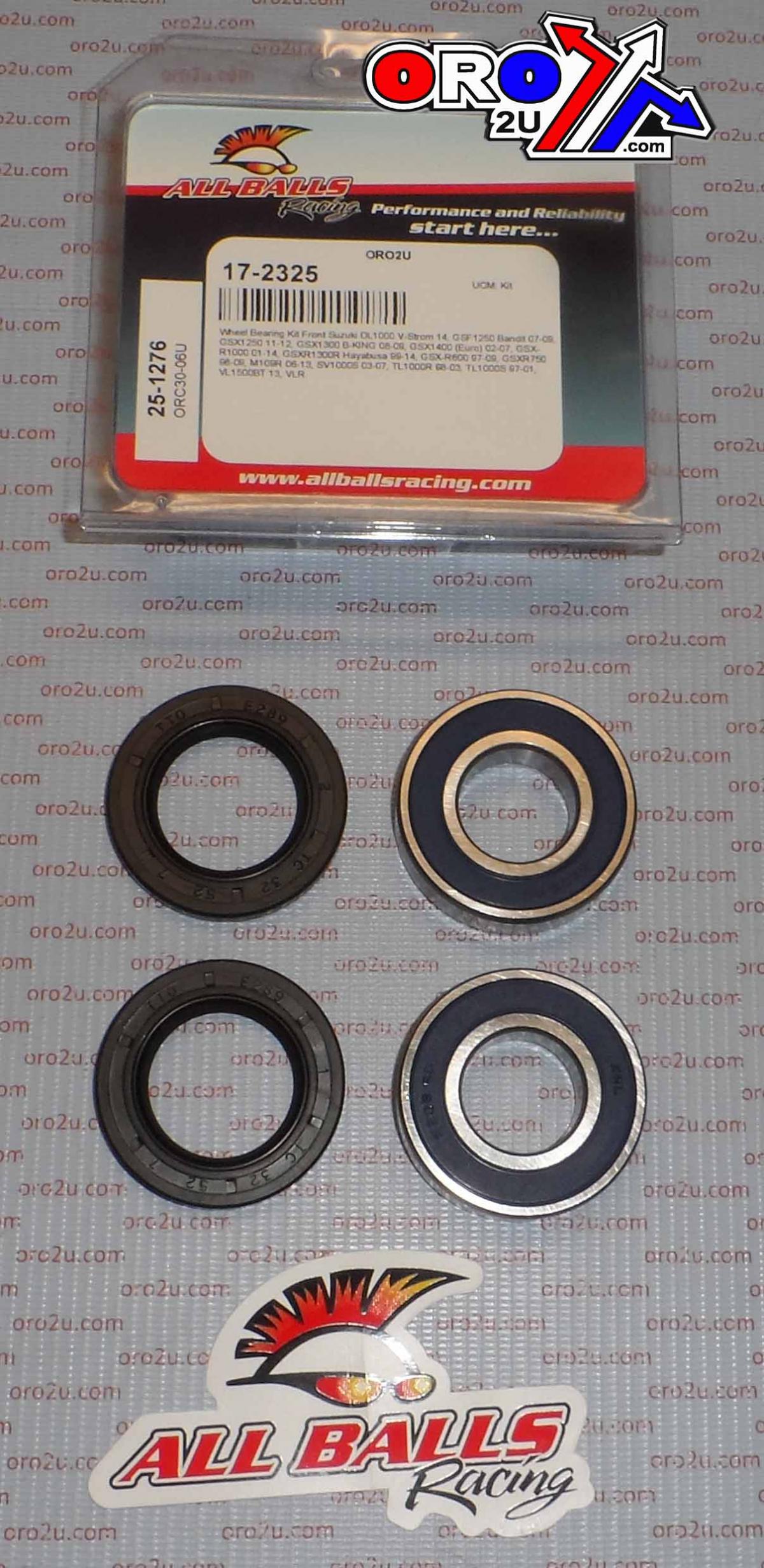 WHEEL BEARING KIT FRONT 96-21 BMW/INDIAN/SUZ, ALLBALLS 25-1276 ROAD