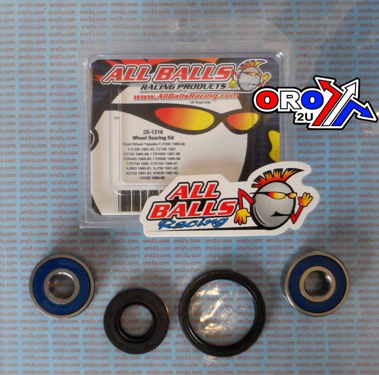WHEEL BEARING KIT FRONT 79-99 YAM FJ/FZ/FZR/FZX/RD/XJ/XV/XY, ALLBALLS 25-1316 ROAD