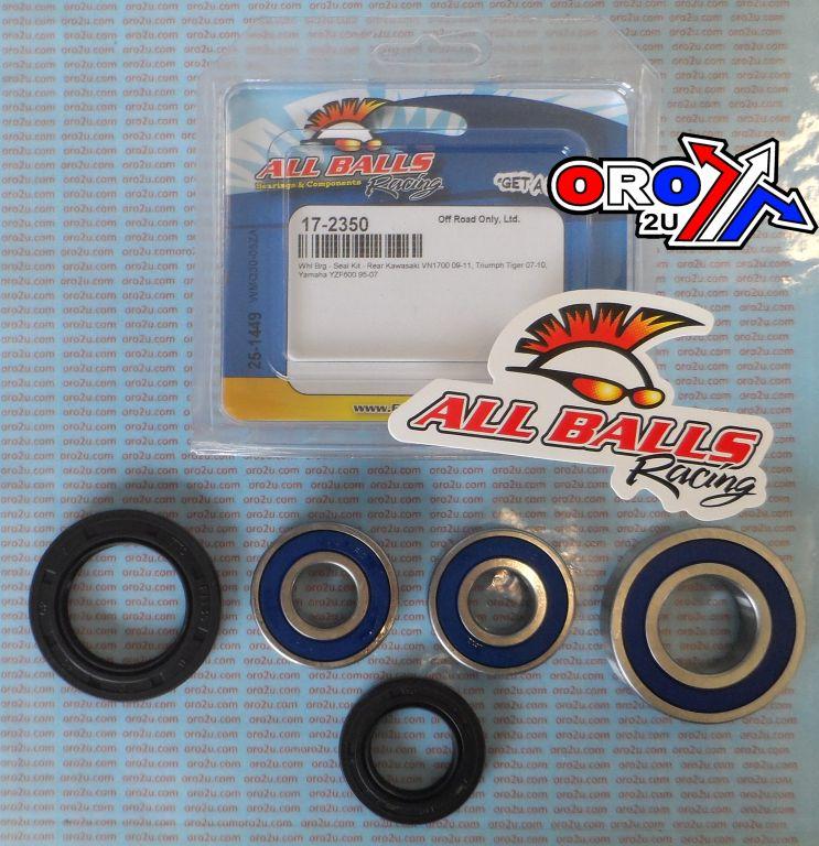 WHEEL BEARING KIT REAR 98-22 KAW VN1700/TRI TIGER/YAM FZS/YZF, ALLBALLS 25-1449 ROAD